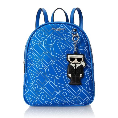 NWT Original 200 Karl Lagerfeld Paris Adele Backpack Signature Blue Charm Nylon