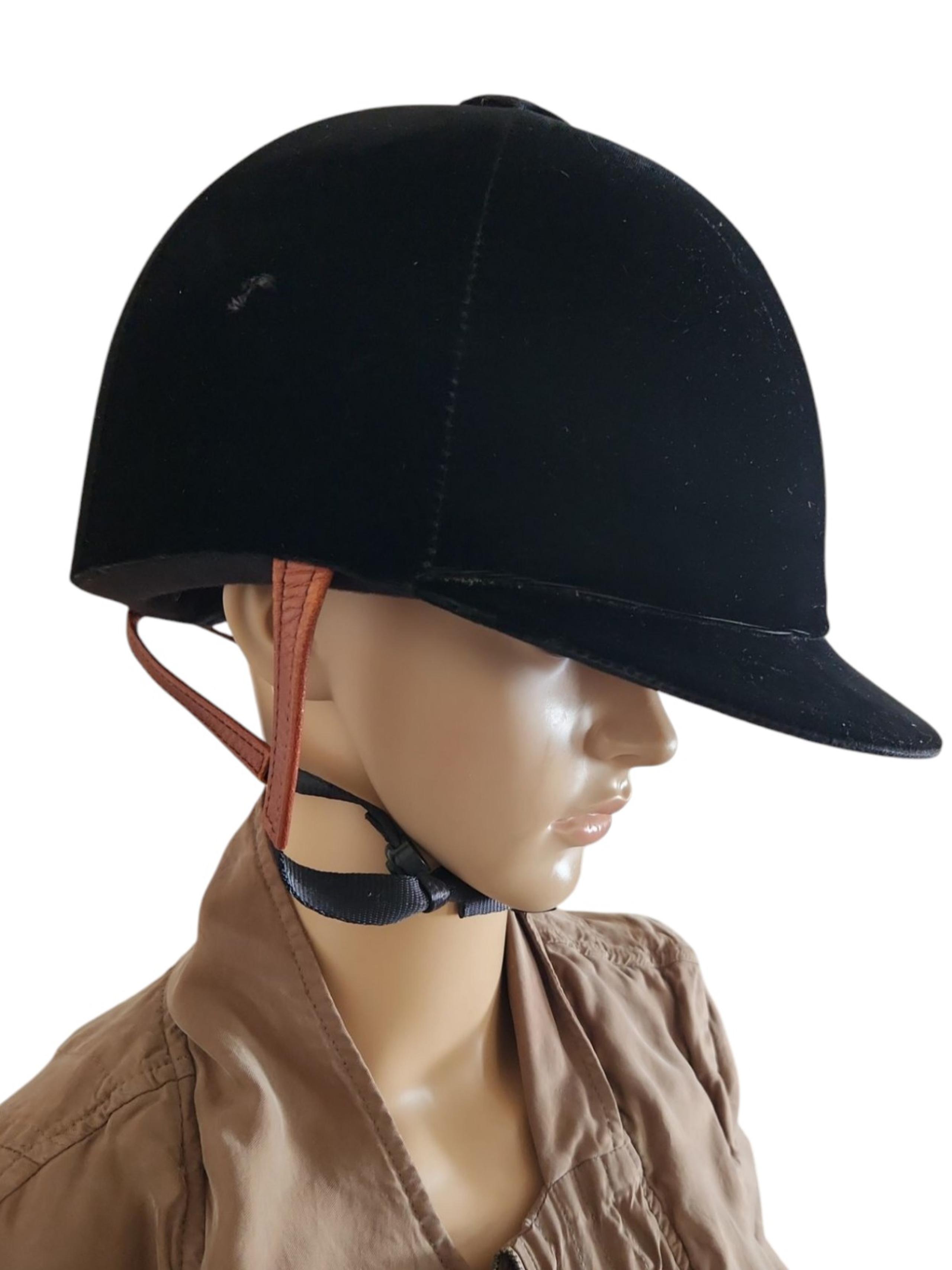 Vtg Troxel Horse Riding Equestrian Helmet Sz Large Grand Prix Gold Black Velvet