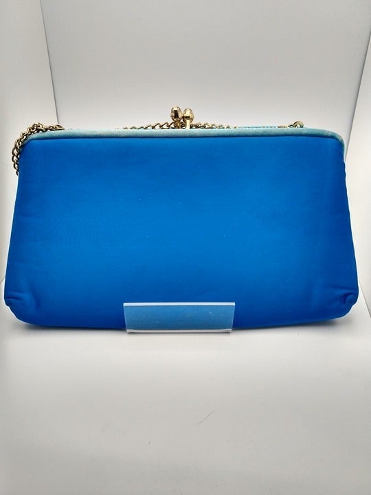 Vintage H L USA Blue Clutch Purse 50s -60s