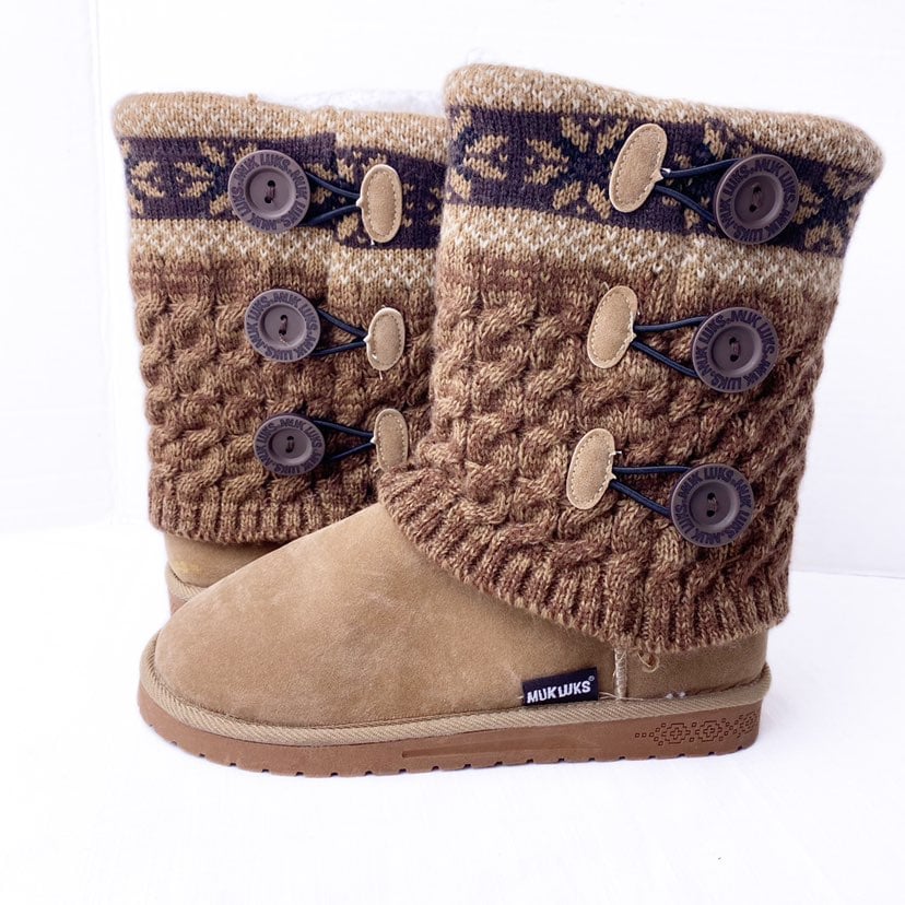 Details about MukLuks Sweater Boots Women's Size 6 Lace-up Brown Worn Twice! Details about MukLuks Sweater Boots Women's Size 6 Lace-up Brown Worn Twice!