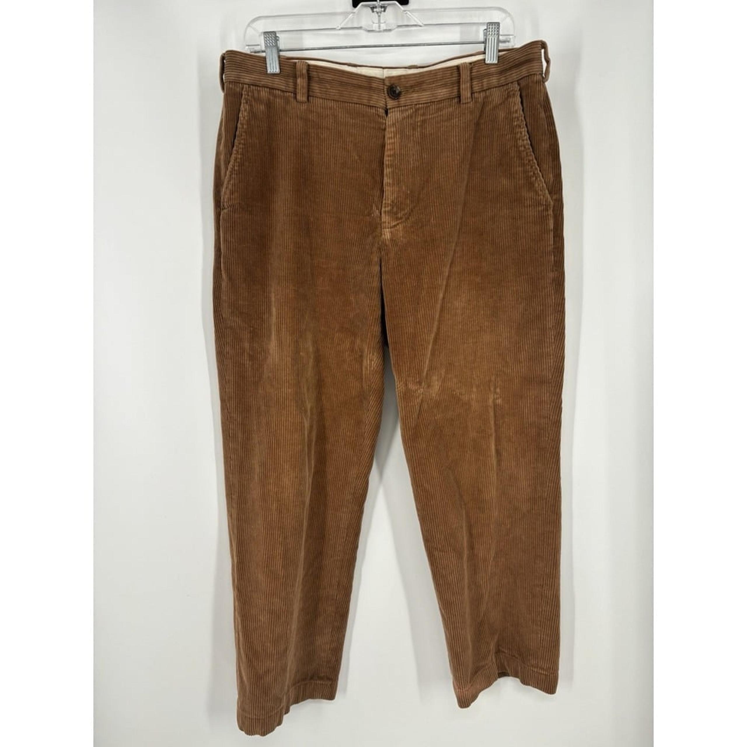 Brooks Brothers Corduroy Clark Pants Straight Leg Fit Brown Mens Size 35x32