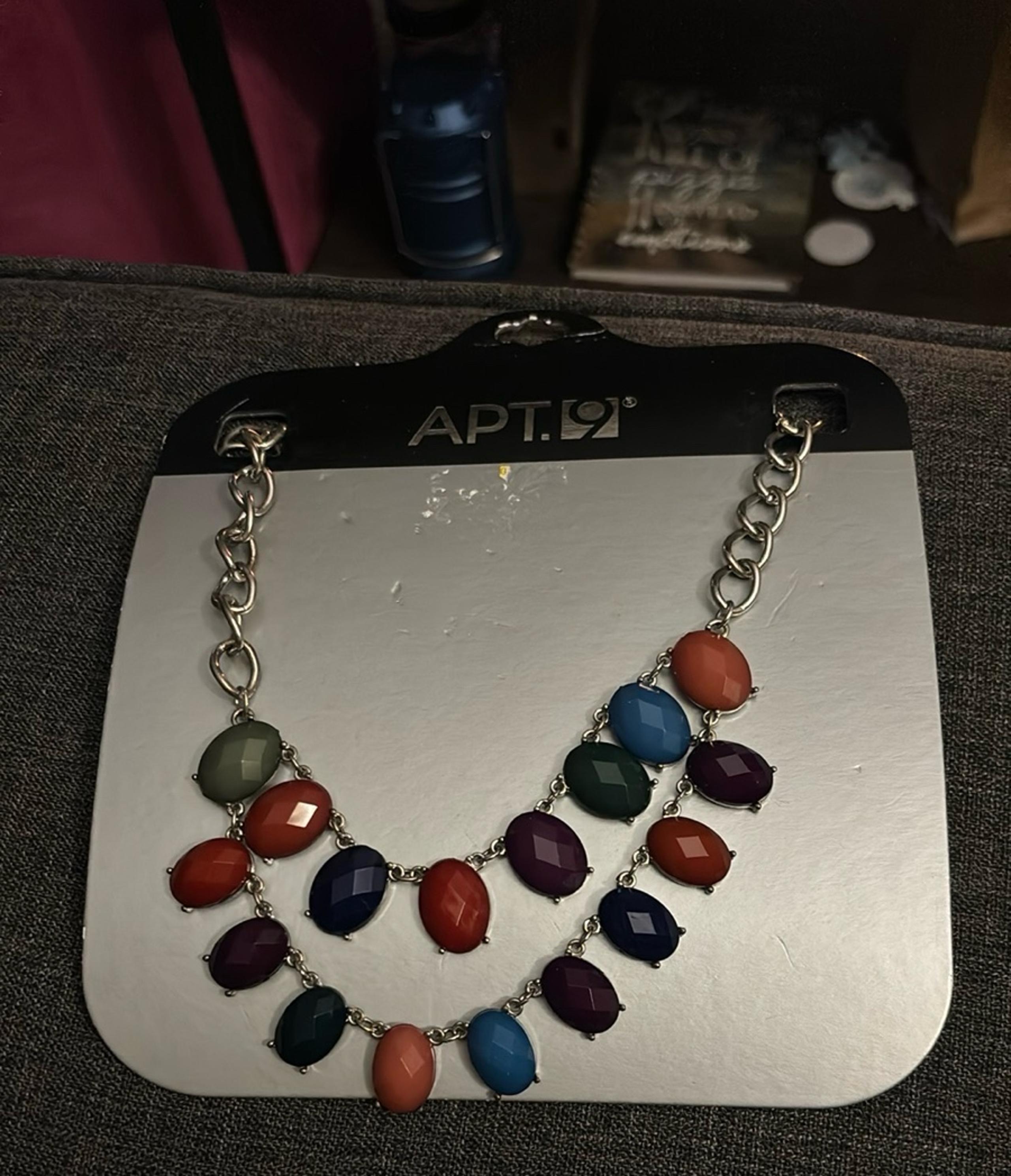 Multicolor gem necklace