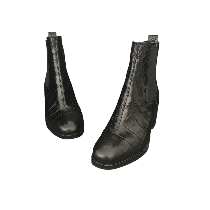 Rag & Bone Walker ll Women's Black Leather Croc Print Ankle Boots, Sz 36.5 NWOB