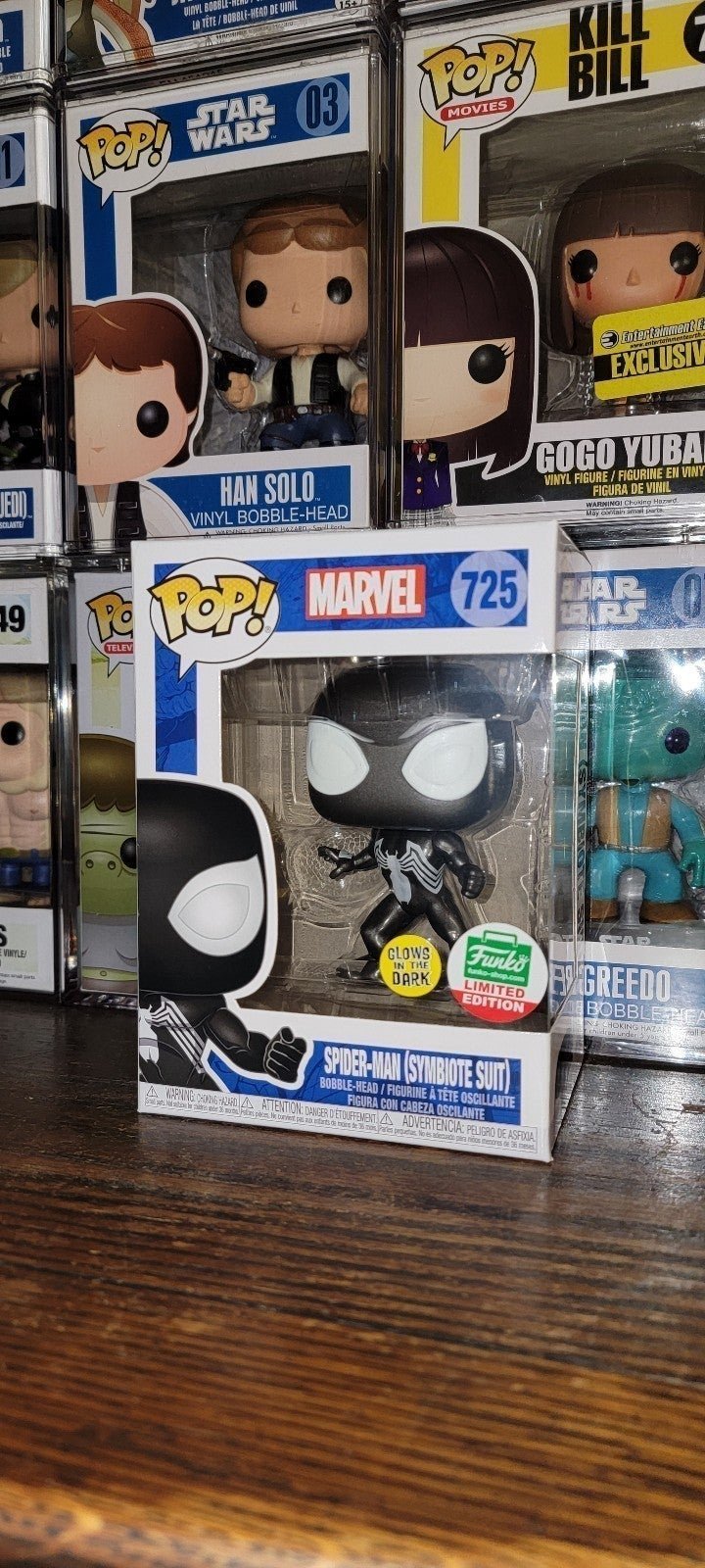 Funko Pop Spiderman 725 Symbiote Suit Funko Shop Exclusive Glow GITD