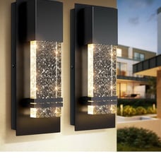 BesLowe Outdoor Wall Light Fixtures with Crystal Bubble Glass, Waterproof Exteri