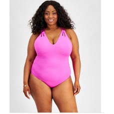 Becca 158 Plus Size Strappy One Piece Swimsuit Pink Size 0X