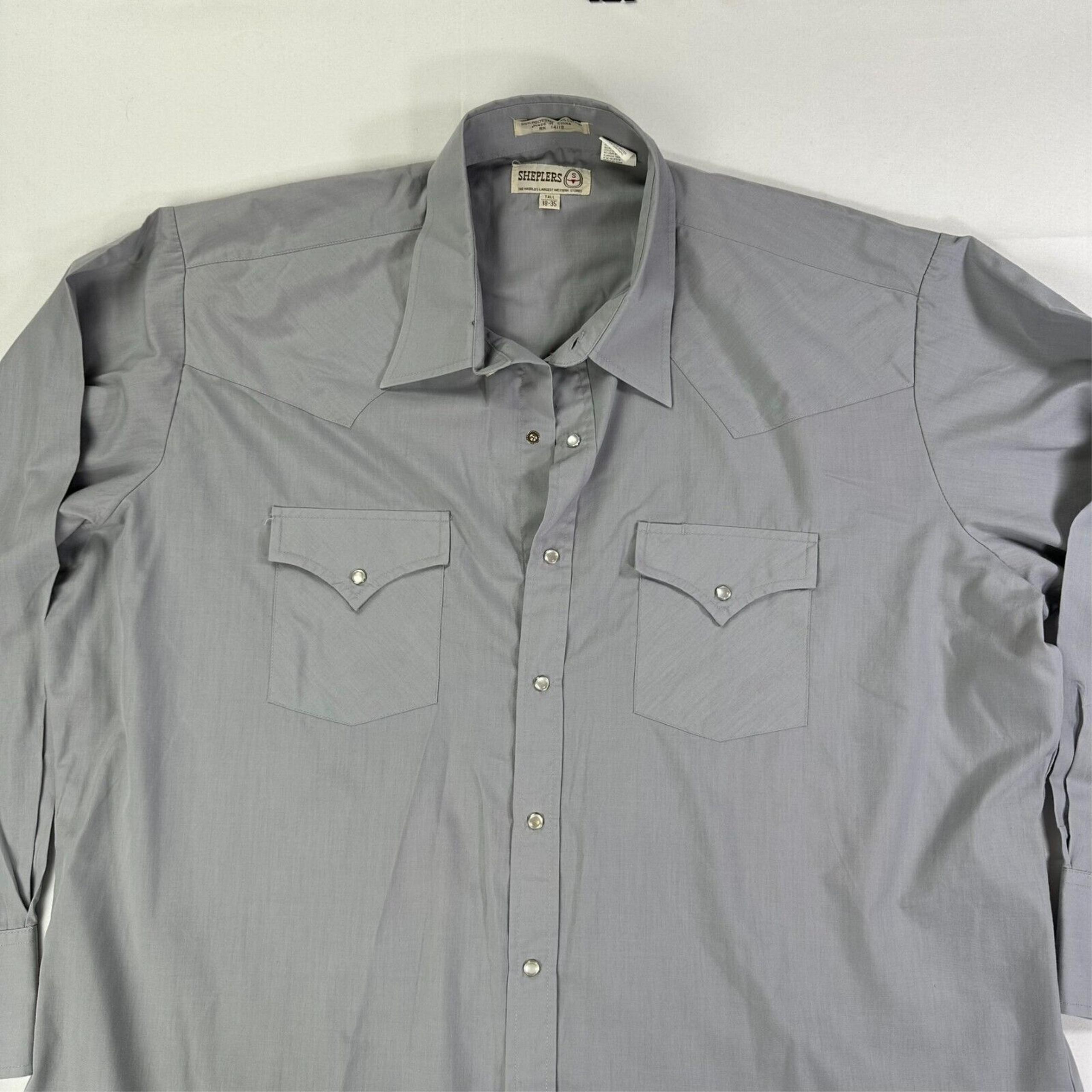 Vintage Sheplers Western Cowboy Pearl Snap Long Sleeve Shirt Men's 18-35