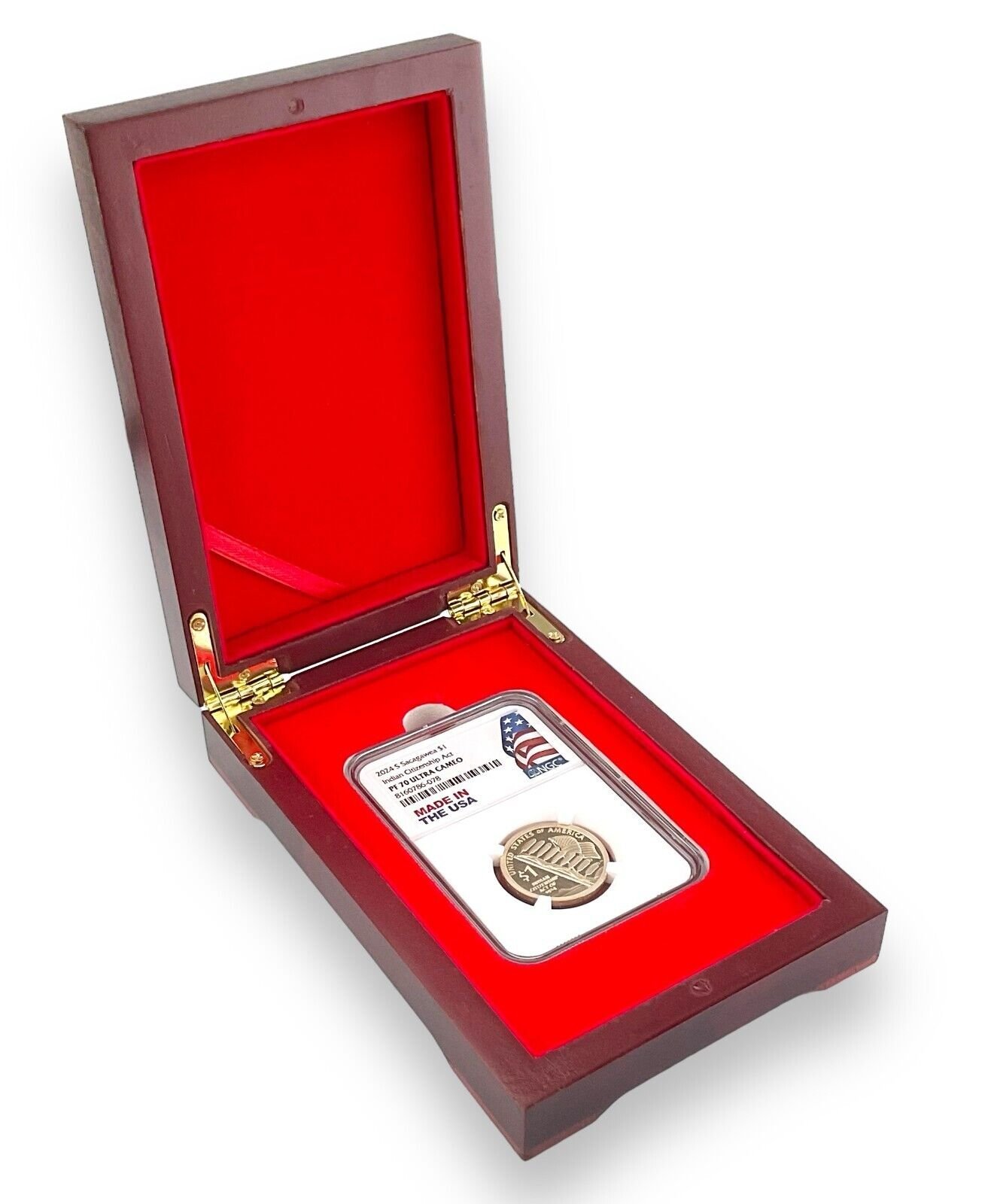 2024 S Sacagawea Dollar NGC PF70 Ultra Cameo Made In USA Holder w/Wood Box