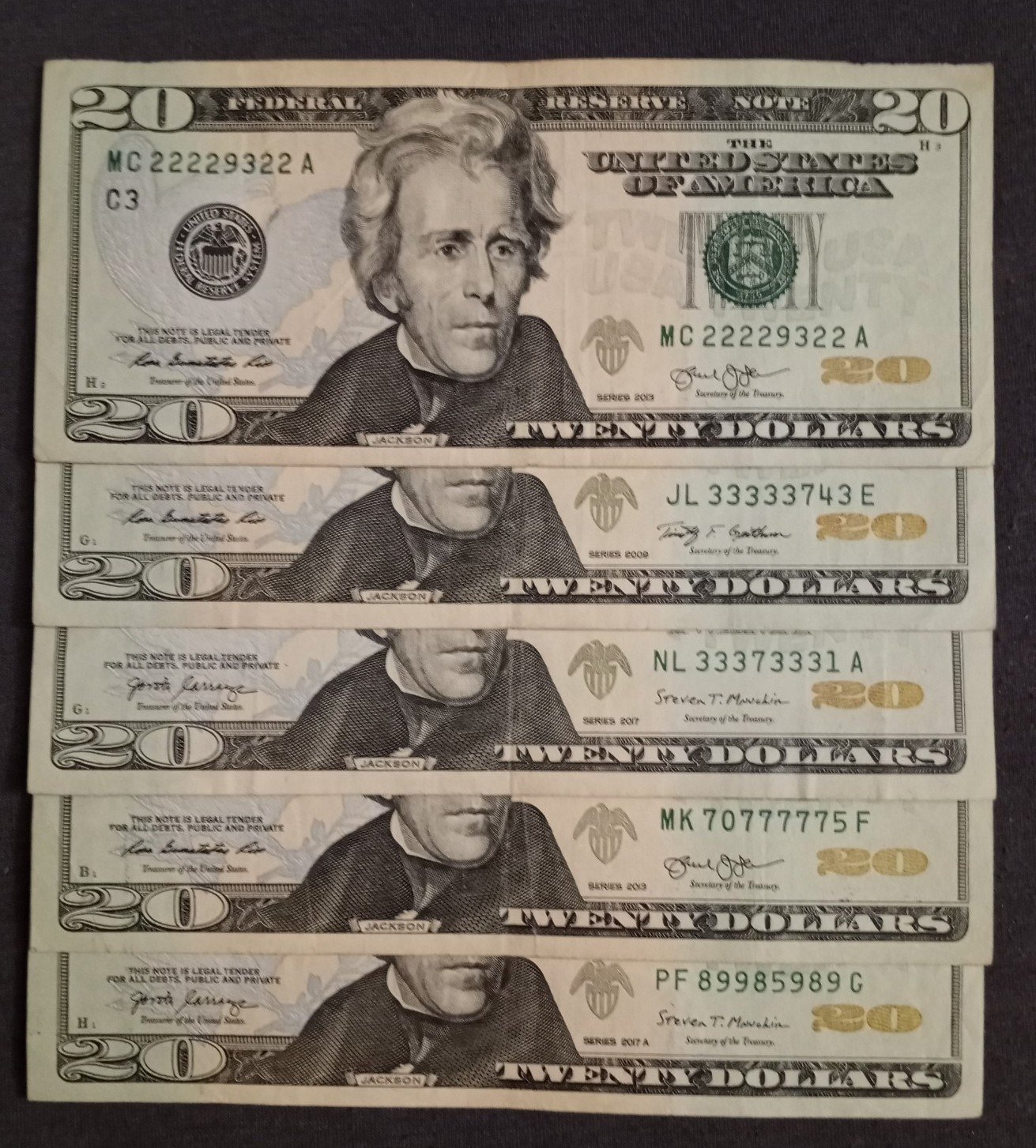20 Bill Trinary, 6 Of a Kind NOTE