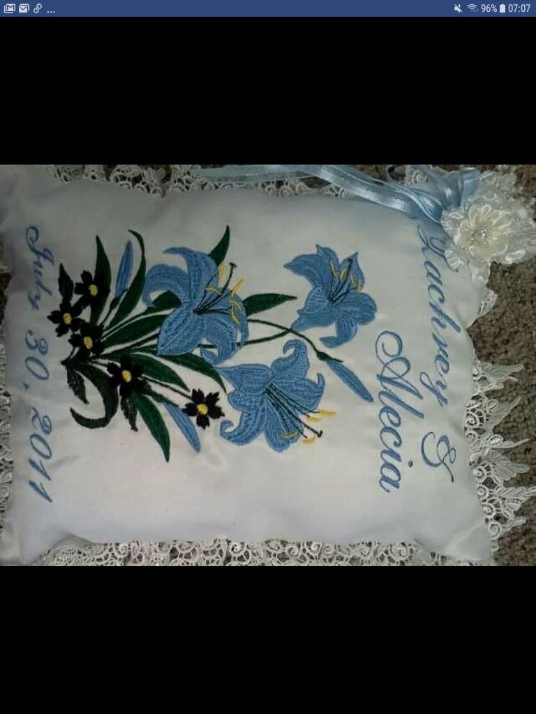 Custom Embroidered Ring Pillows