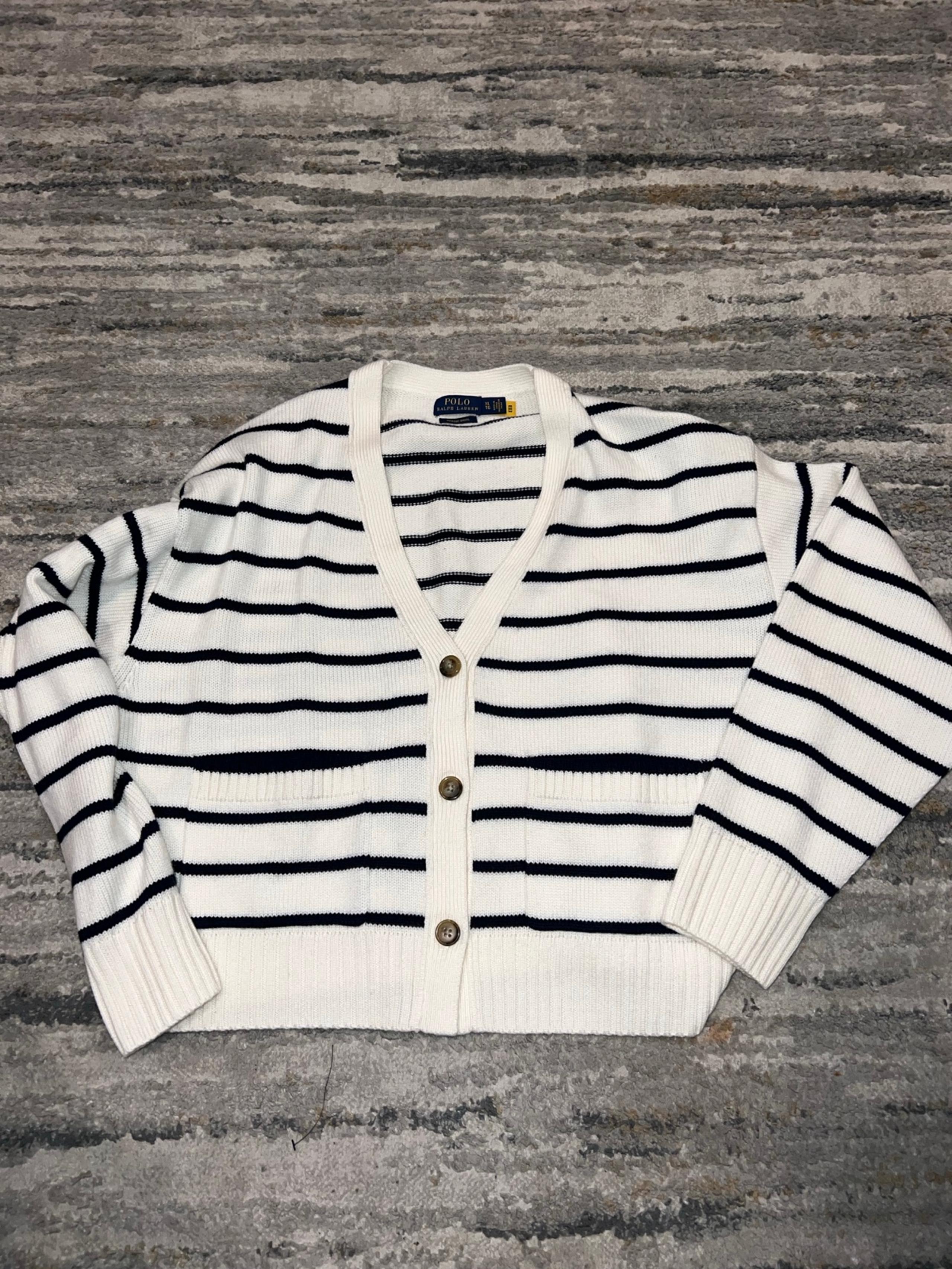 Polo Ralph Lauren Striped Merino Wool V-Neck Cardigan Size XL NWOT Sweater