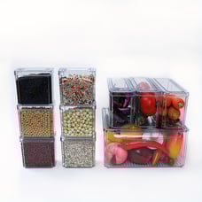 10pcs Set Extra Large Fridge Organizers, Refrigerator Organizer Bins With Lids