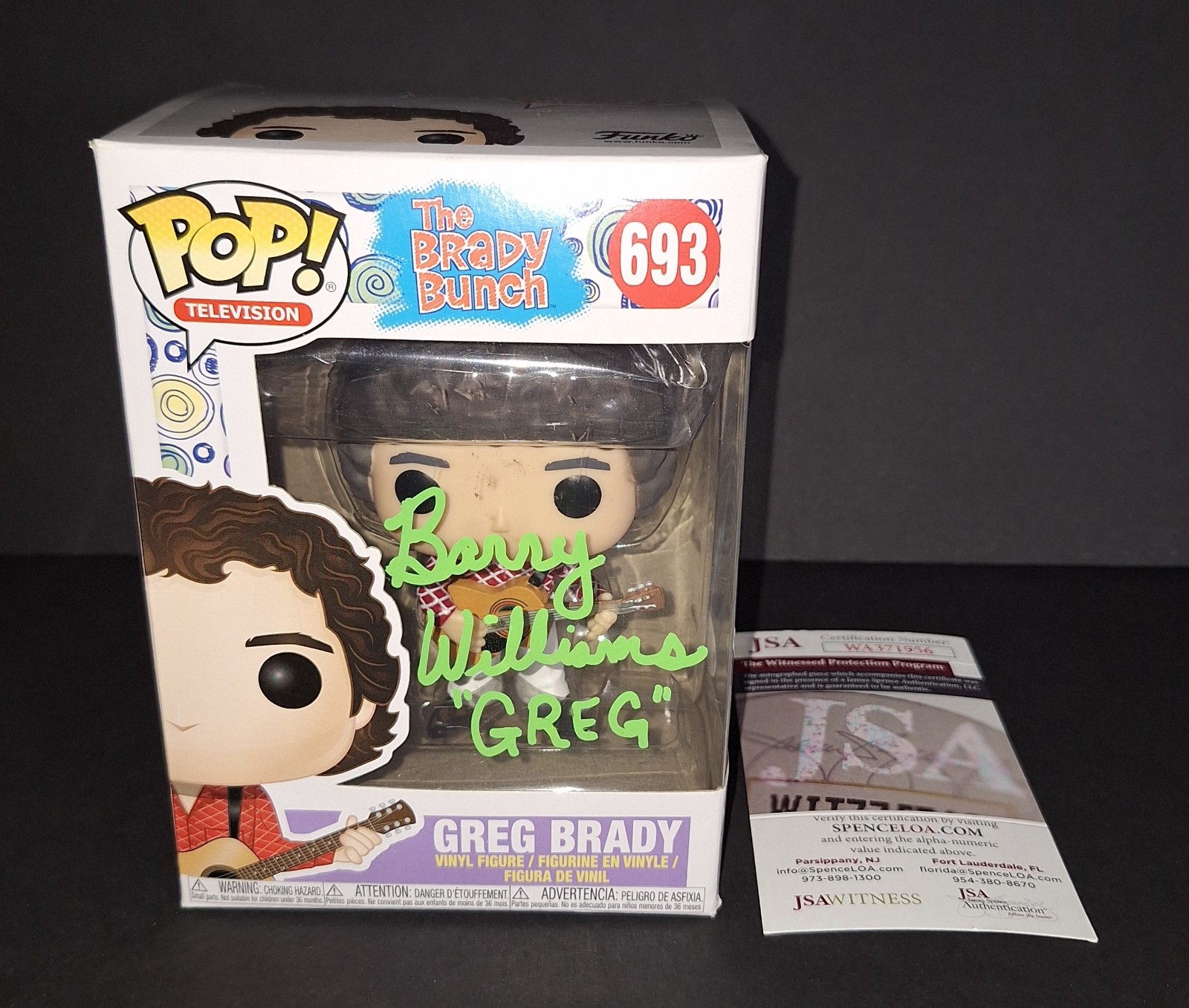 Barry Williams autographed Funko JSA COA