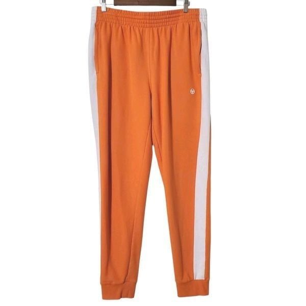 Sergio Tacchini Damarindo Track Joggers Size XL Orange Drawstring Stretch Mens