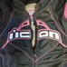 Women's Icon Contra Textile Motorcycle Jacket Black/Pink Size Medium Lined