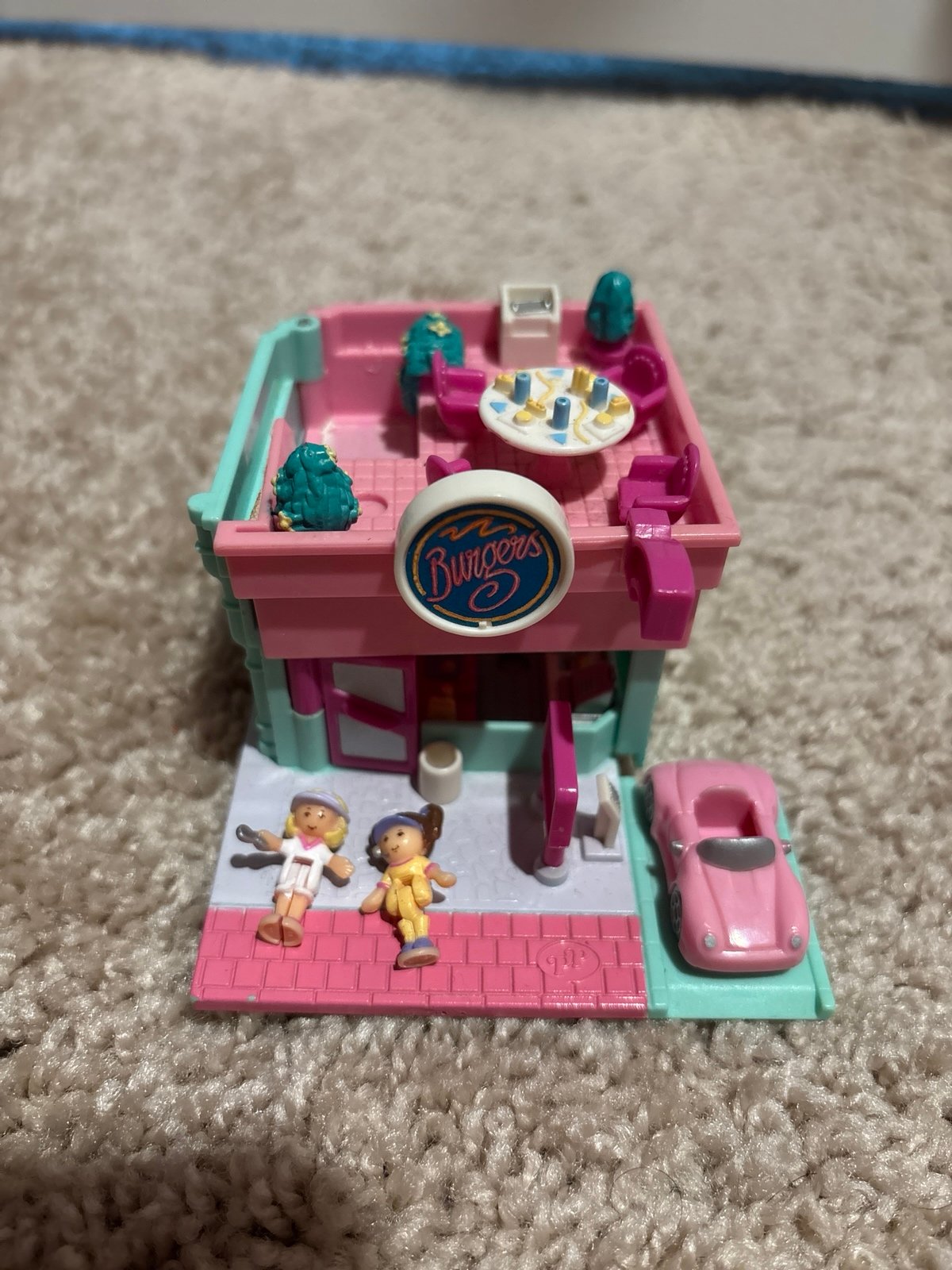 1994 Vintage Polly Pocket Drive Thru Burger Stand Near Complete