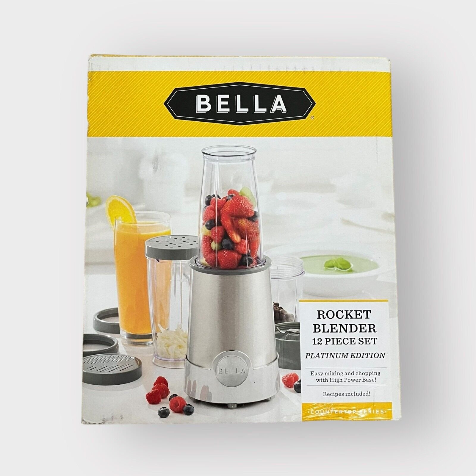 BELLA Personal Size Rocket Blender 12-Piece Set for Smoothies - BPA Free