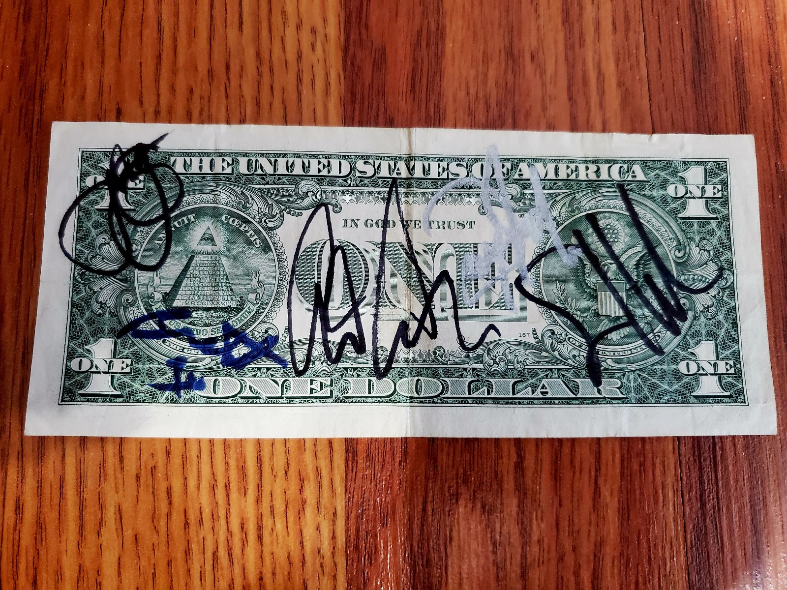 Everclear Autographed Dollar Bill