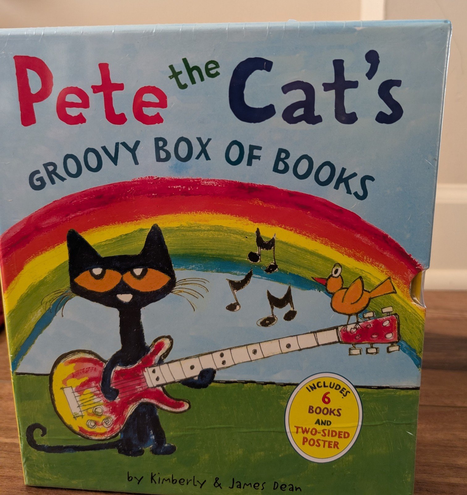 Brand New- Pete the Cat Groovy Box of Books. 6 Hardcover books & Poster. Sealed