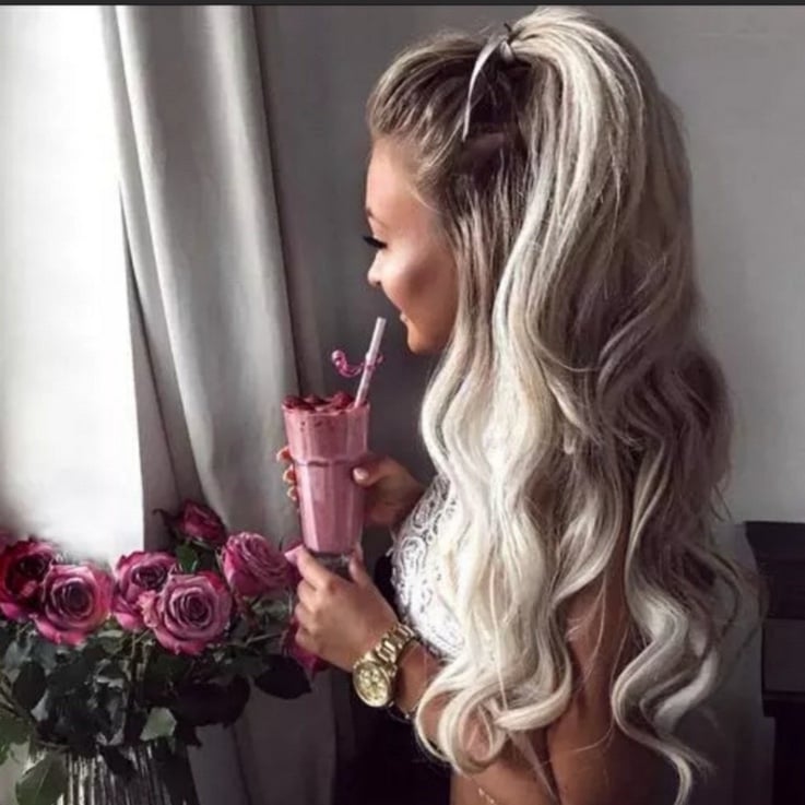 22” ASH BLONDE BODY WAVY Long Curly LACEFRONT Wig *NEW*