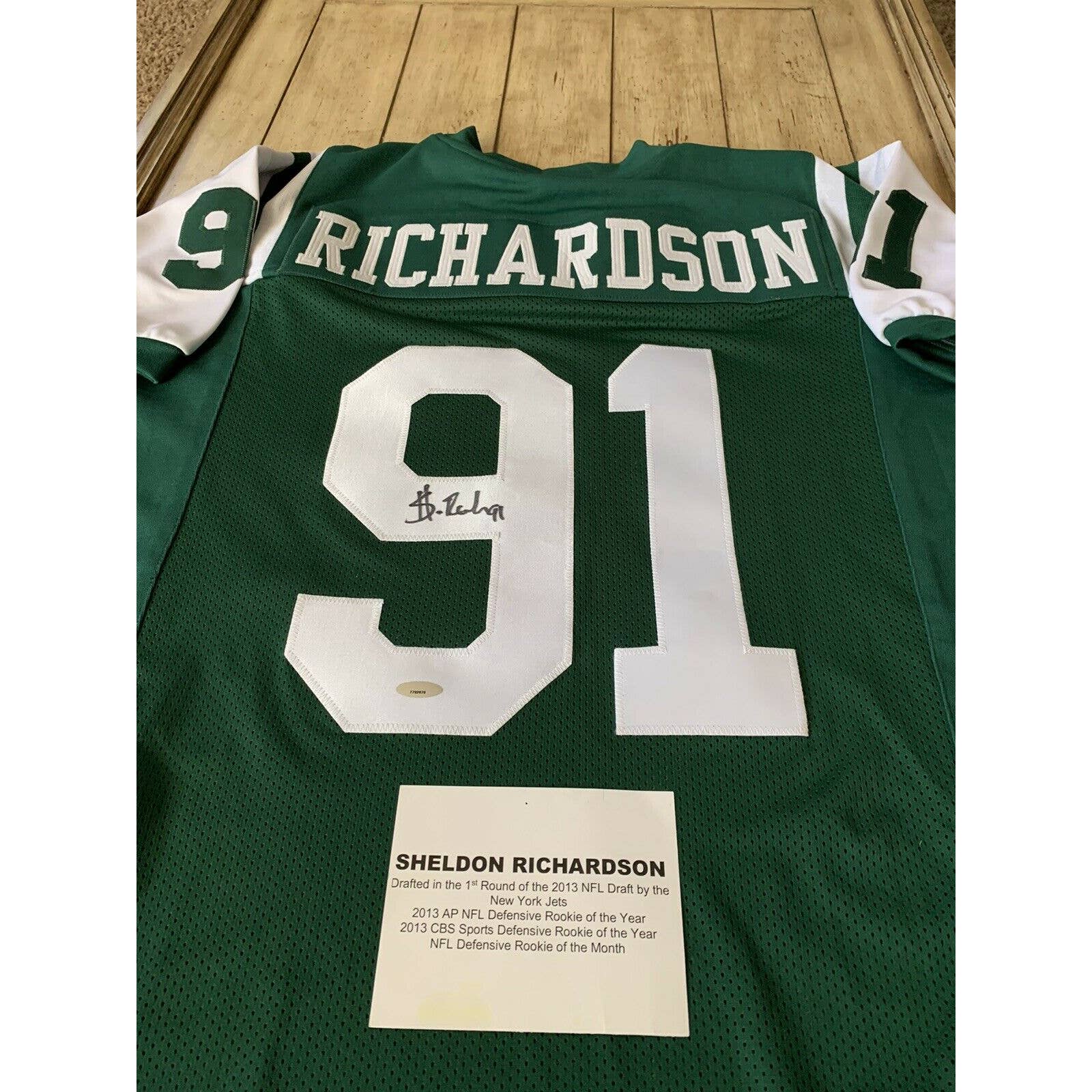Sheldon Richardson Autographed/Signed Jersey TRISTAR New York Jets NY