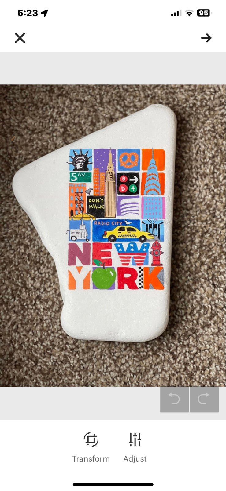 New York City painted rock