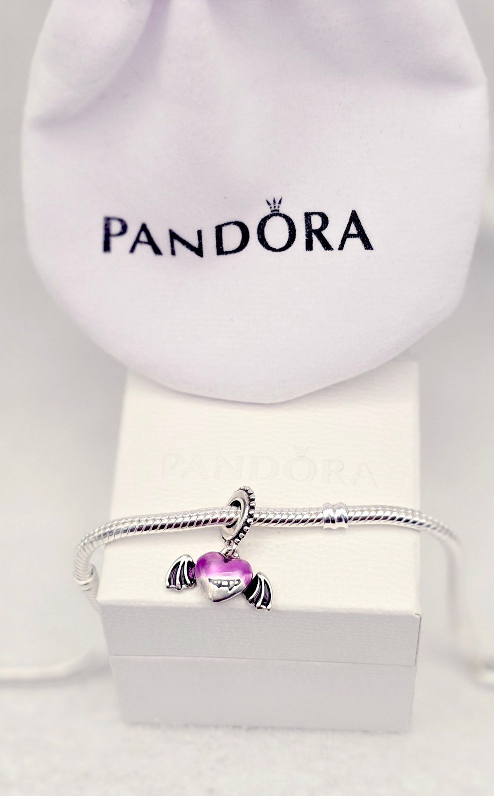 Pandora // Vampire // Purple // Wing // Heart // Dangle // Pandora Charm