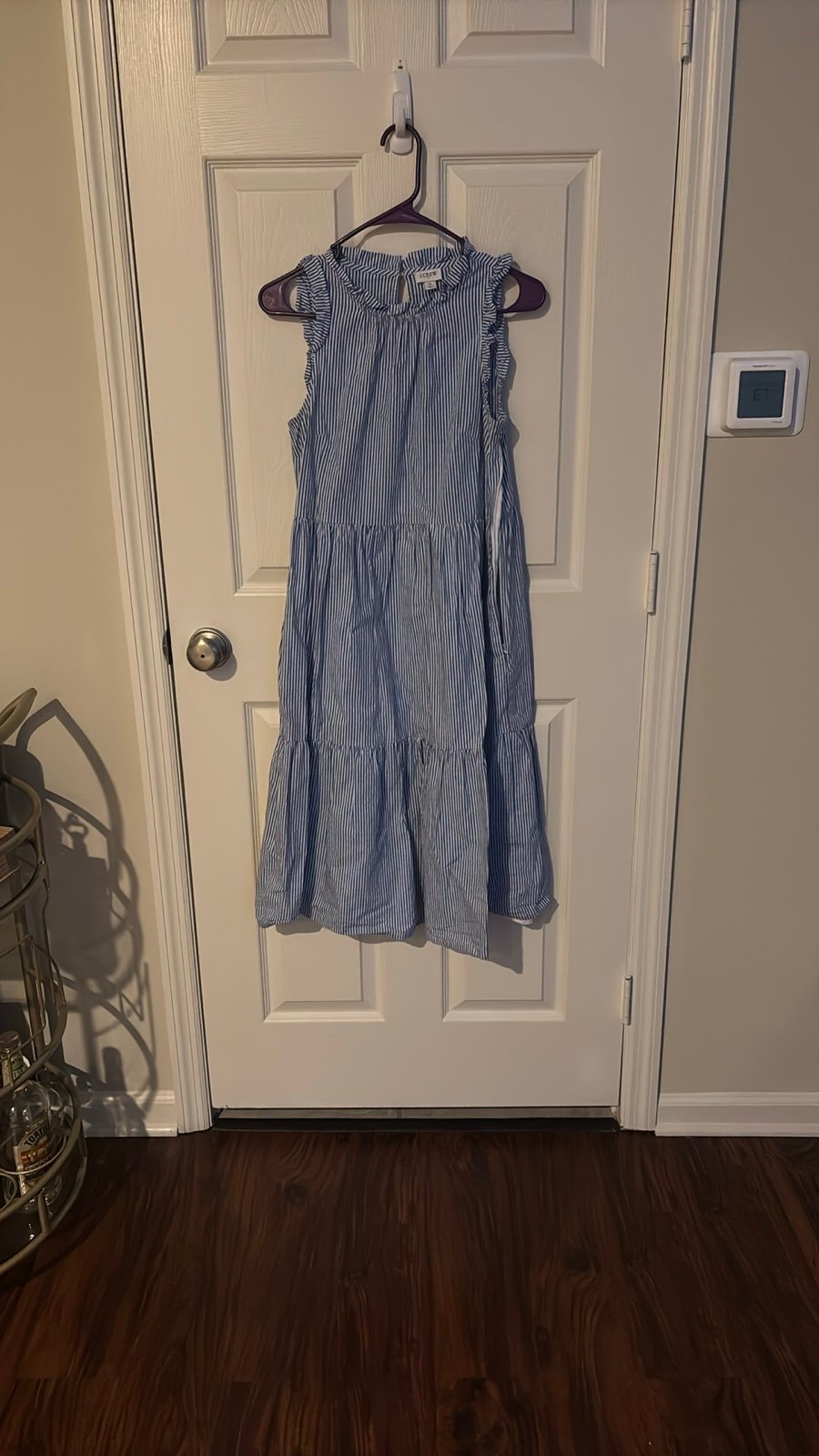 J. Crew Blue Striped Sleeveless Dress