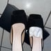 Coach Laurence Sandal Heels- Black Suede