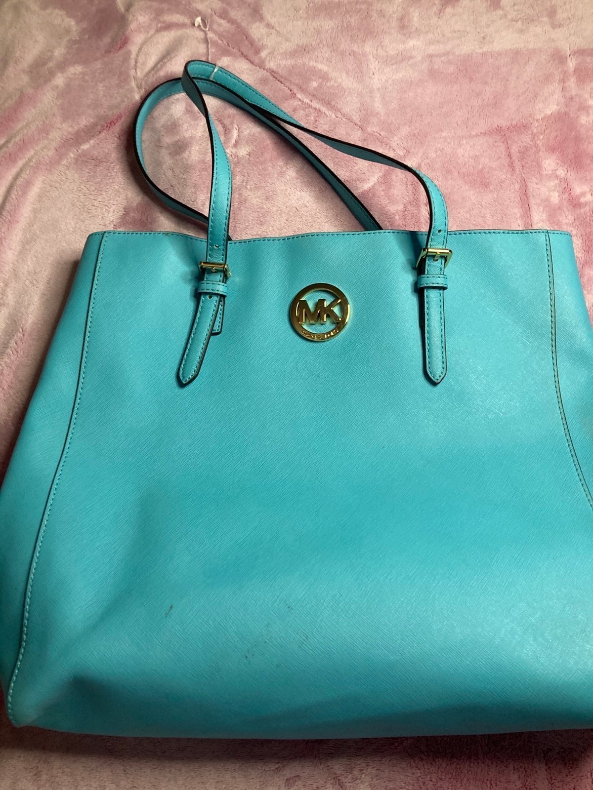 Turquoise Michael Khors Tote Purse