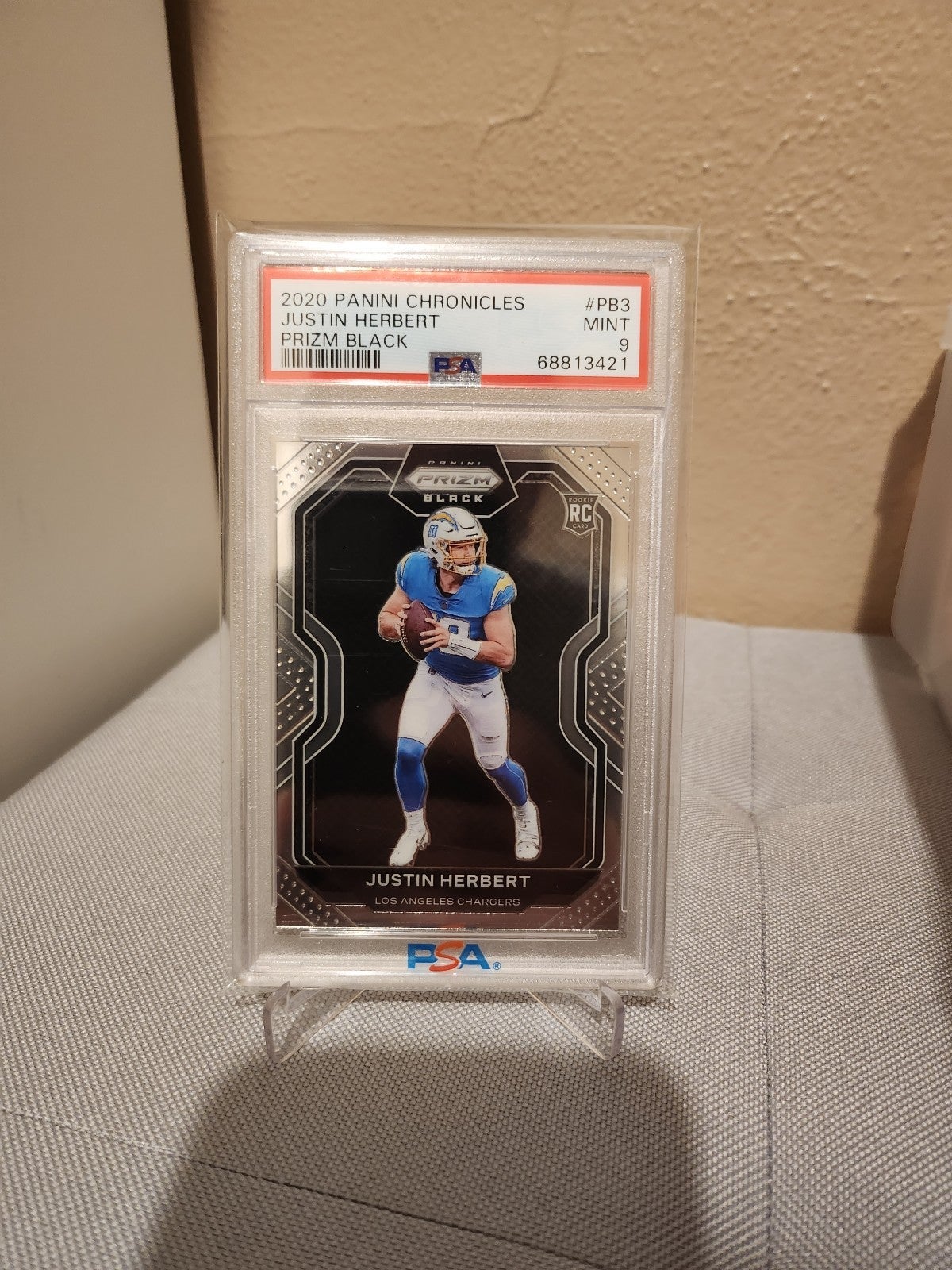 Justin Herbert Chronicles Prizm Black RC PSA 9