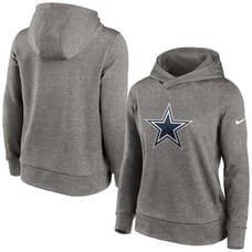 Women's Nike Heather Charcoal Dallas Cowboys Lightweight Performance Hooded Top