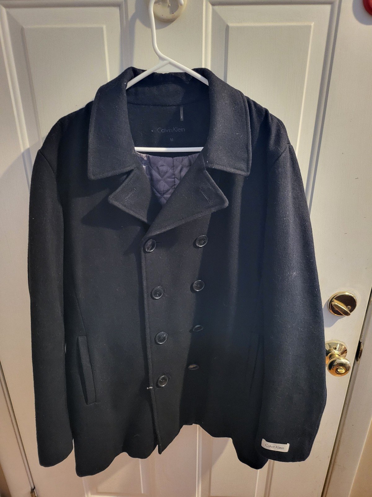 Calvin Klein men's black peacoat - M