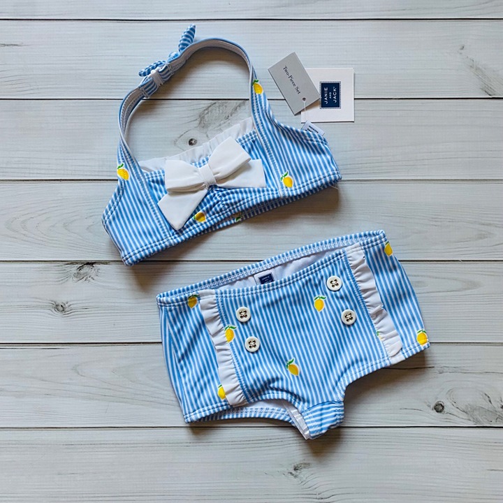NWT Janie and Jack Sun Day Best Lemon 2 piece swimsuit 18-24 months