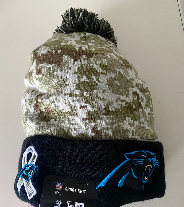 RARE 100% New Era 2015 Carolina Panthers Salute To Service Knit Hat NFL Sport