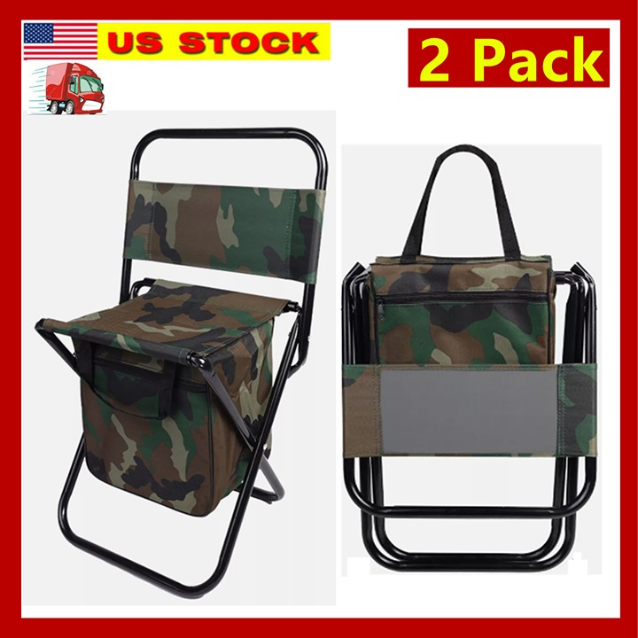 2 Pack Small Fishing Folding Chair Mini Portable Outdoor Camping Foldable Stool