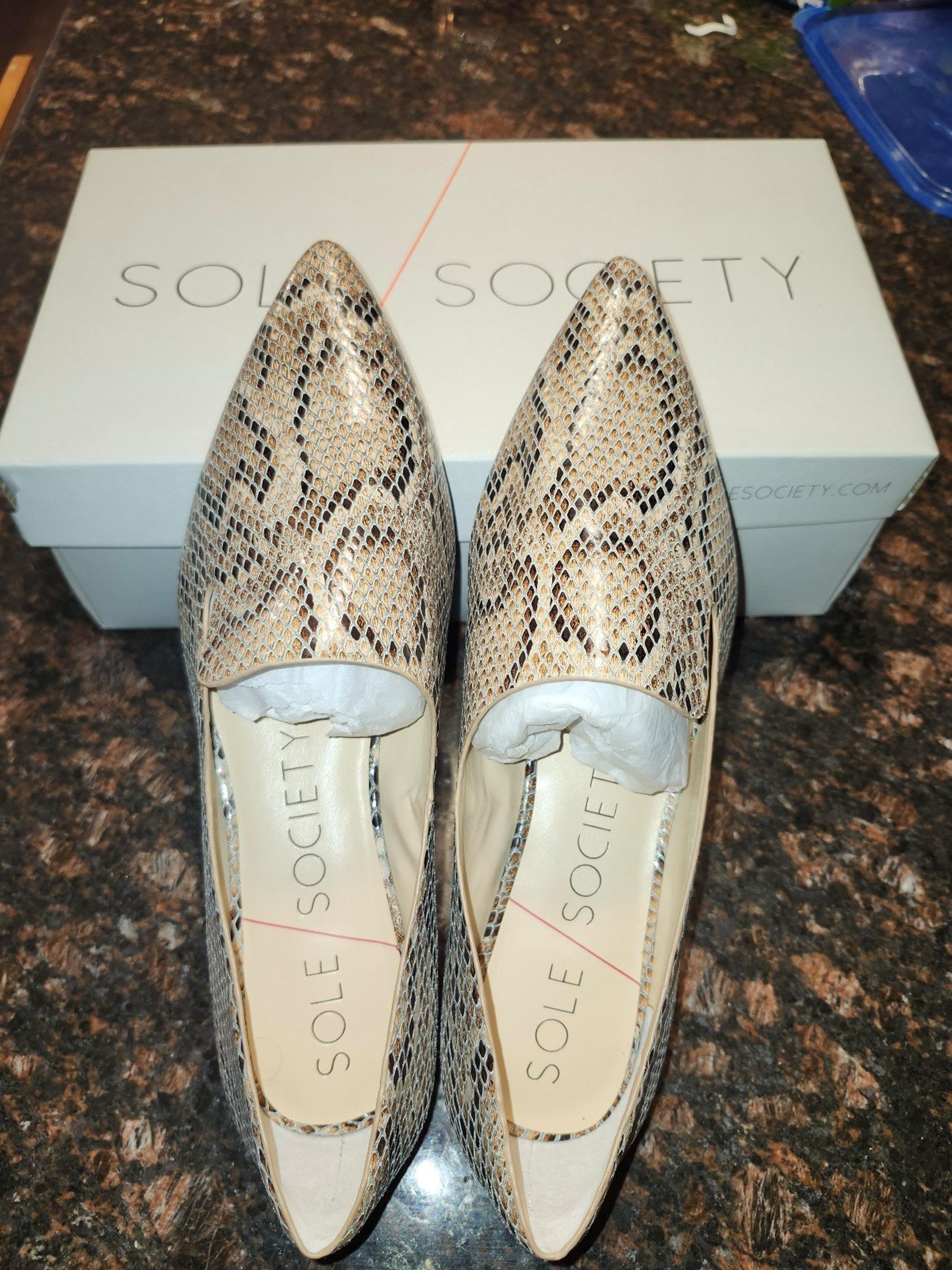 Womens Sole Society Snakeskin Flat 8