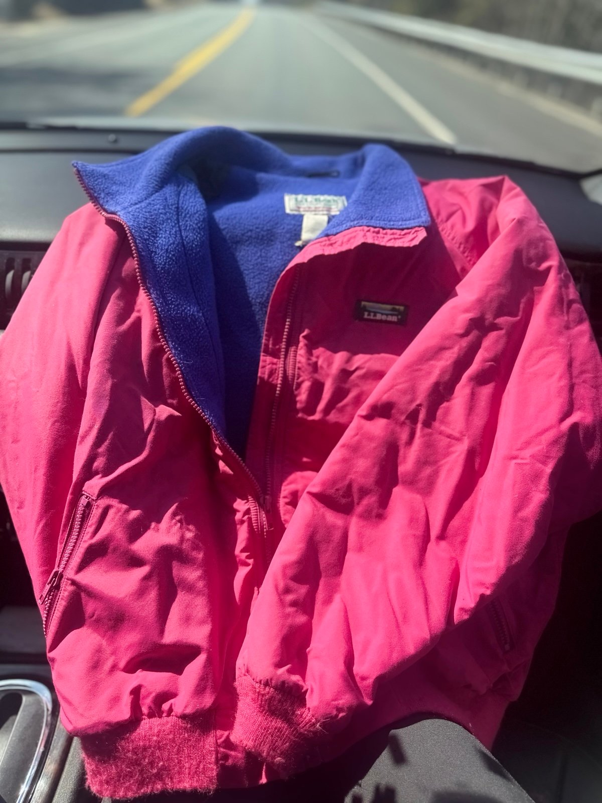Vintage 90s LL BEAN jacket warm-up jacket womens size XL Pink