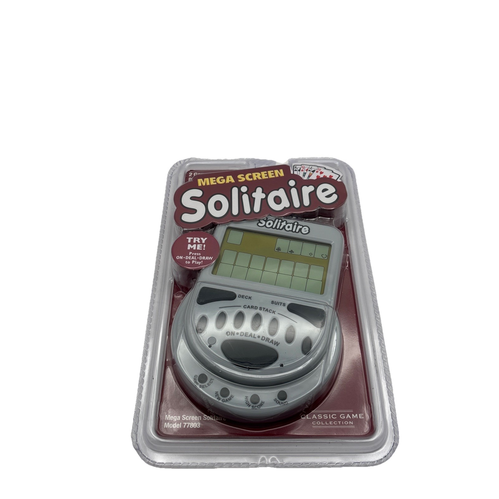 Big Mega Screen Solitaire 77803NB Classic Electronic Handheld Game NEW-(Sealed)