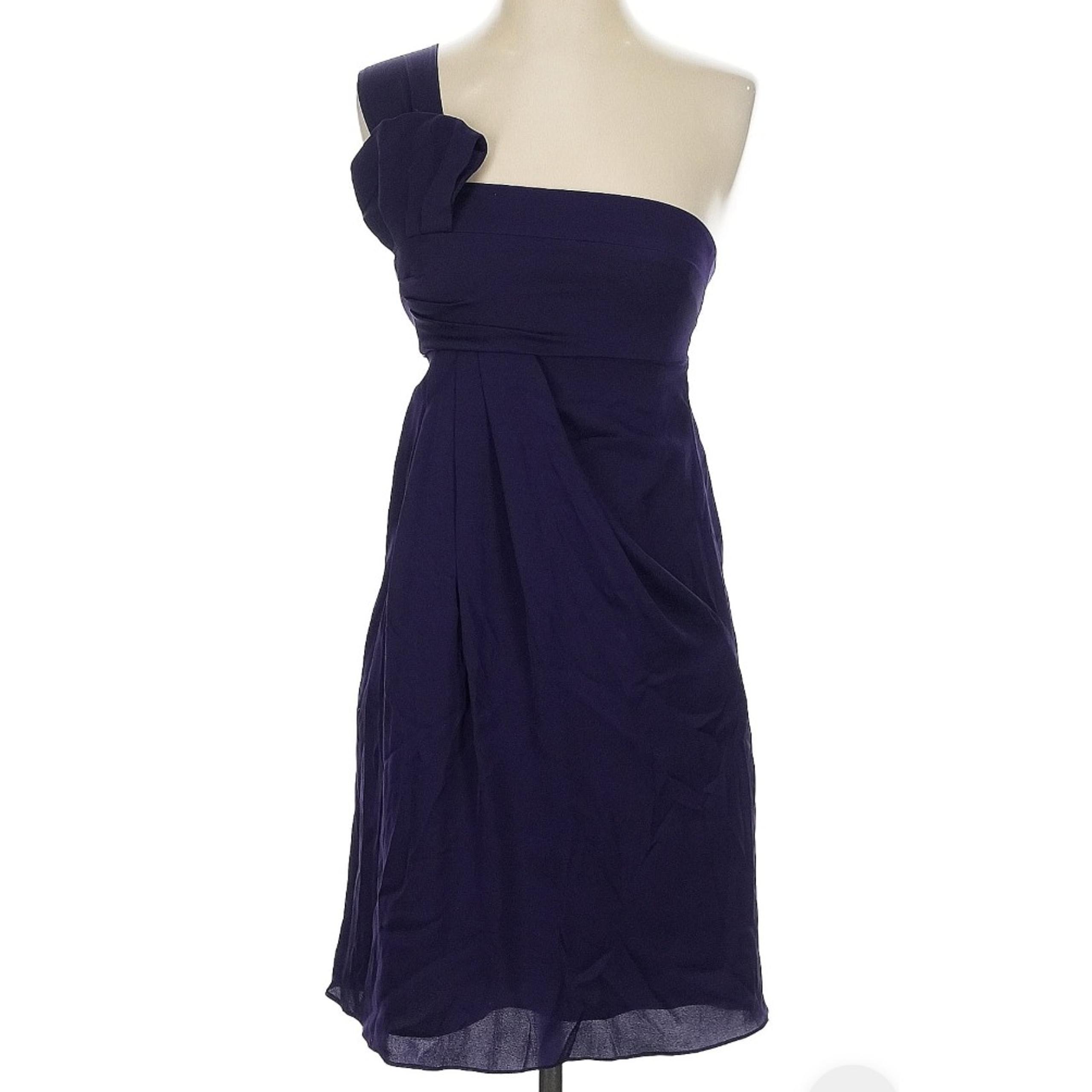 Armani Collezioni One-Shoulder Purple Silk Blend Cocktail Dress Size 2 Formal