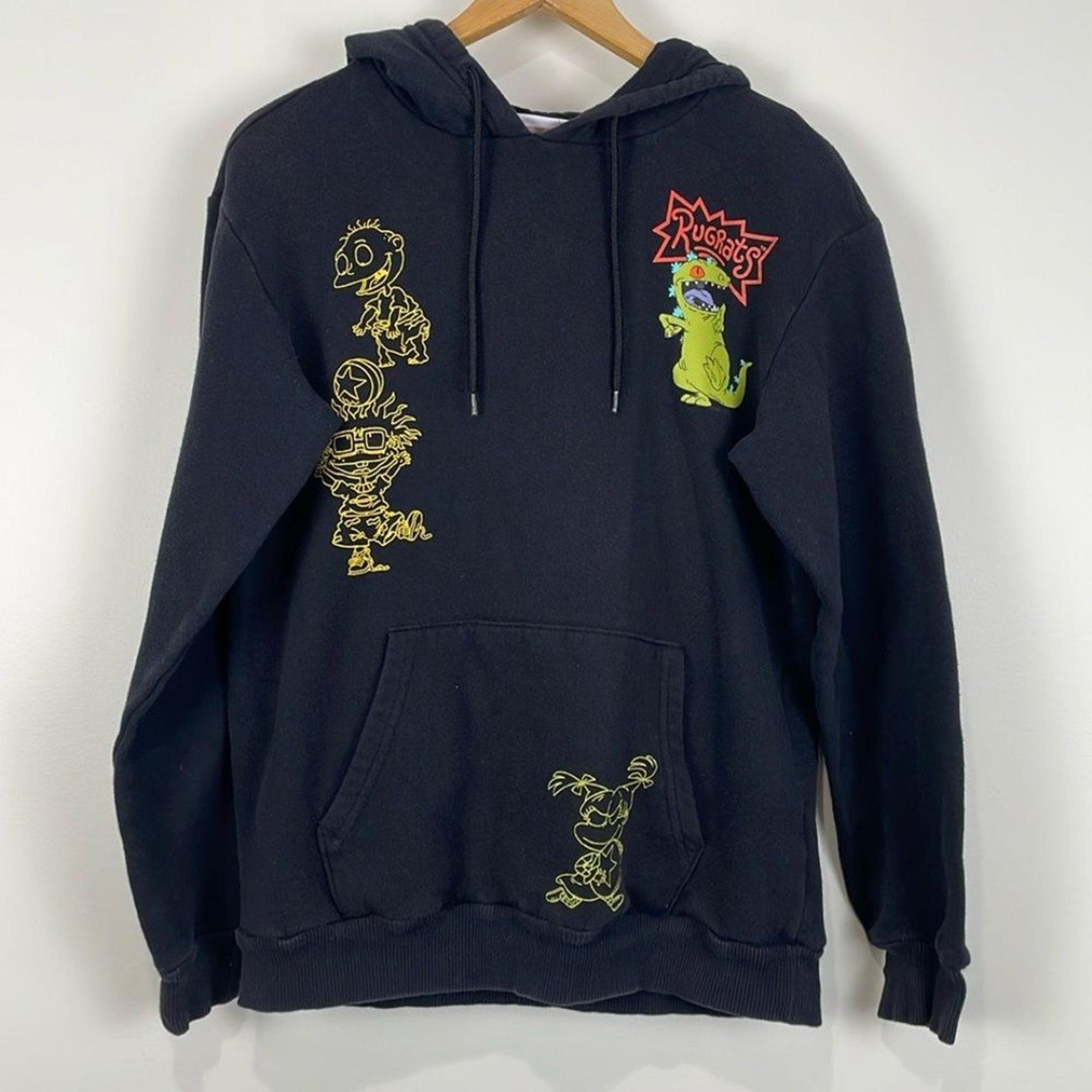 Nickelodeon Rugrats Hoodie Reptar Size Small Chuckie Tommy Angelica Black