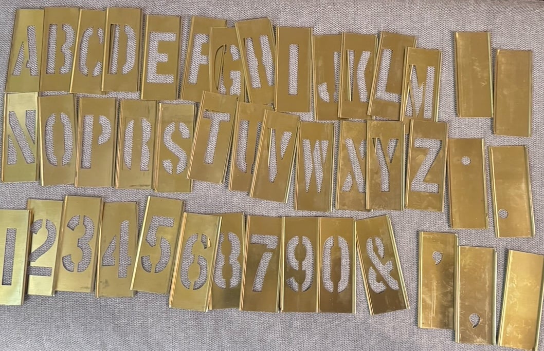 BRASS INTERLOCKING STENCIL SET
