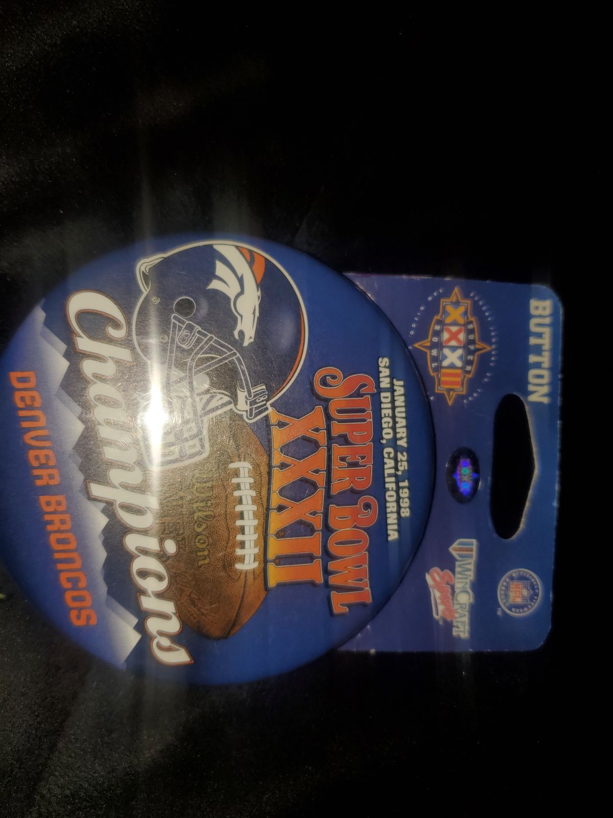 Collectable Broncos button