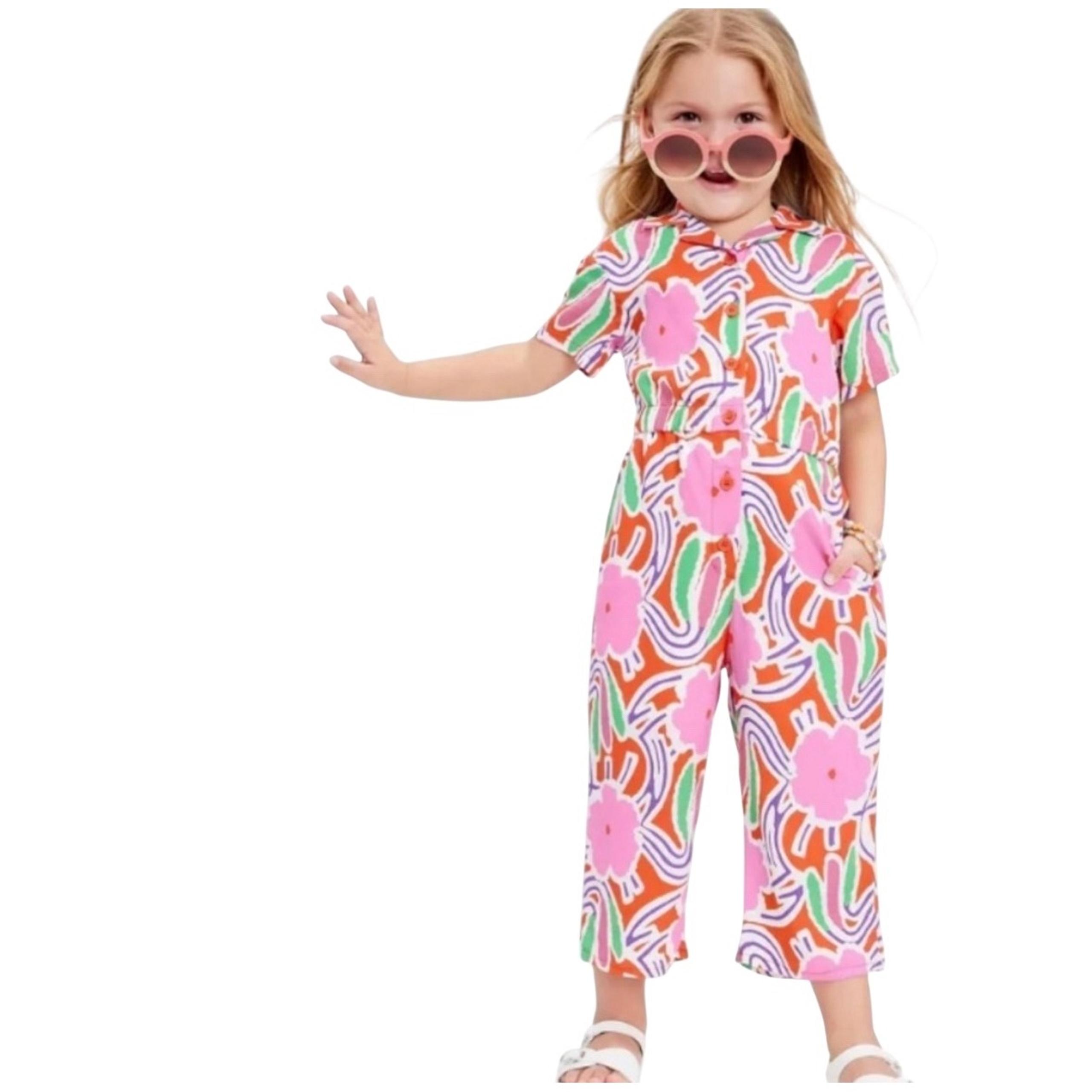 Diane von Furstenberg for Target Girls Floral Jumpsuit Short Sleeve Size M(8)