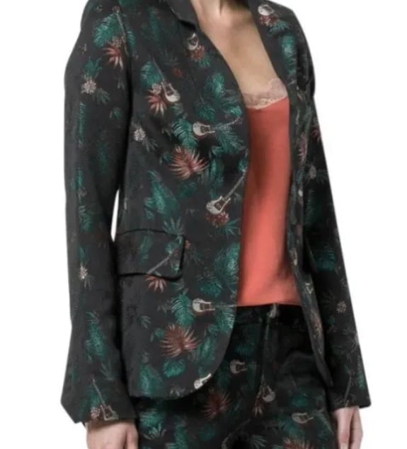 Zadig & Voltaire Jungle Guitar Blazer Jacket Size 34 NWT 548