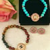 Power gemstone bracelet with Designer button