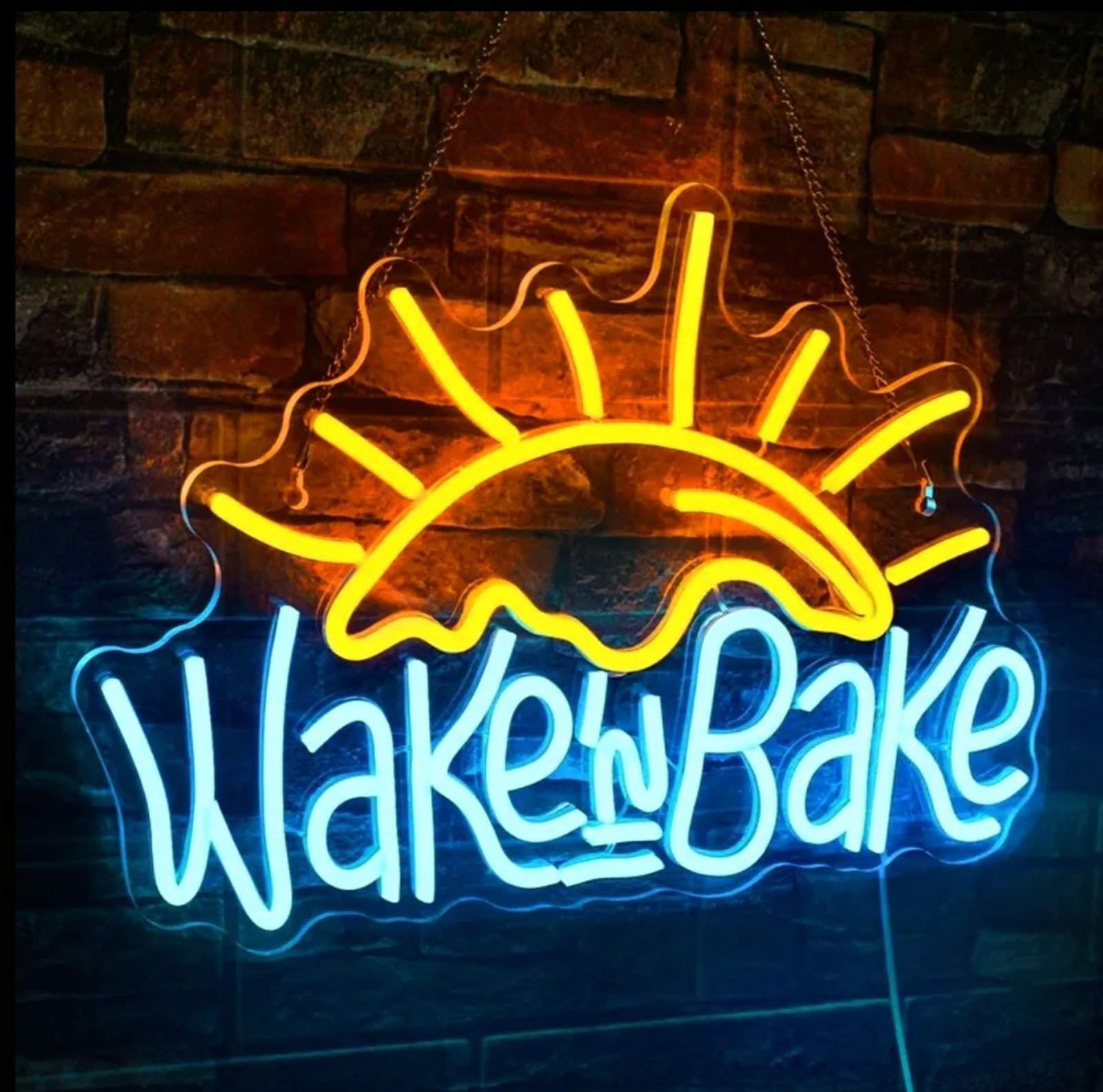 WakeNBake Neon LED Sign - Dimmable, USB-Powered--NEW