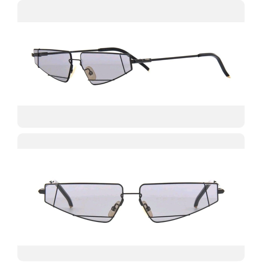 FENDI Geometric Black Narrow Sunglasses