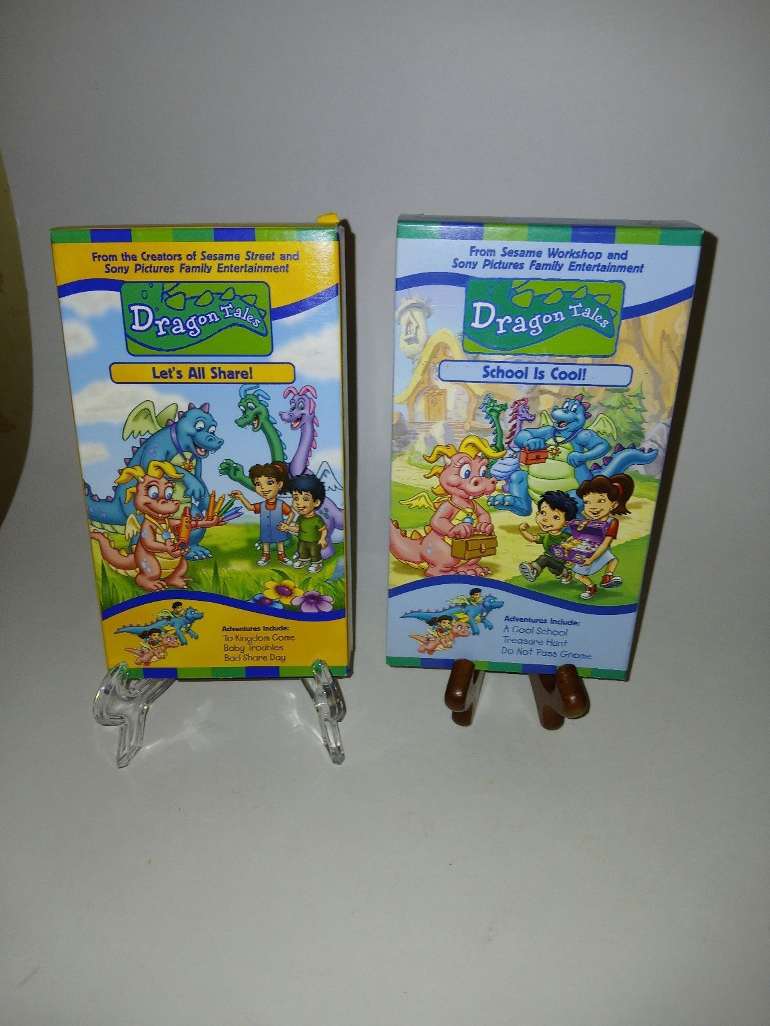 Dragon Tales School is Cool & Let's All Share! VHS Tapes Columbia Vintage Tested