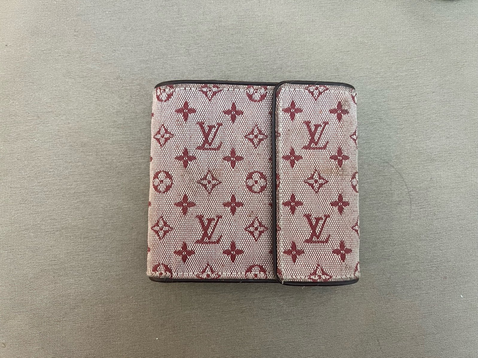LV mini lin tri-fold wallet red